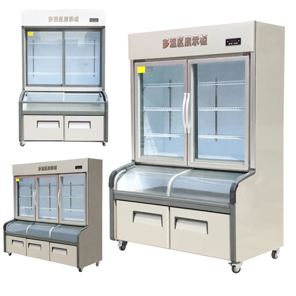 Refrigerated Fruit Vegetable Display Open Chiller Fridge Showcase with Defrost