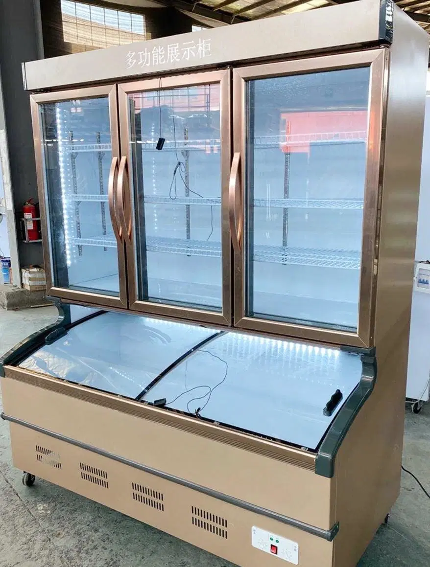 Refrigerated Fruit Vegetable Display Open Chiller Fridge Showcase with Defrost