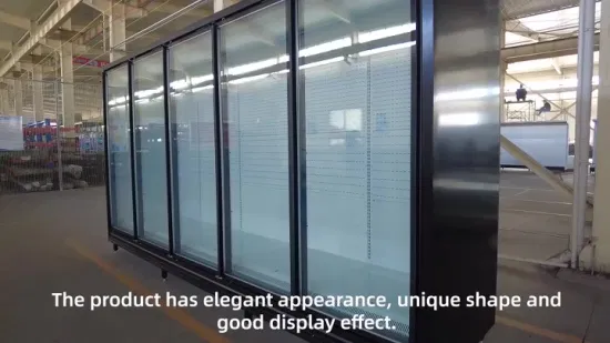 Supermarket Refrigerator Upright Cooler Ice Cream Display Glass Door Multideck Cabinetfreezer