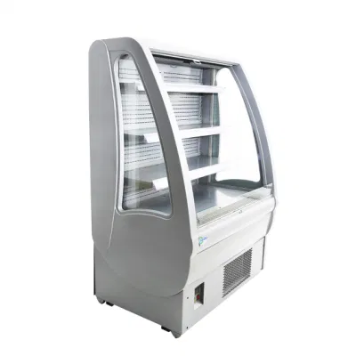 Supermarket Open Chiller Upright Display Night Curtain Cooler Open Air Merchandiser with Night Curtain